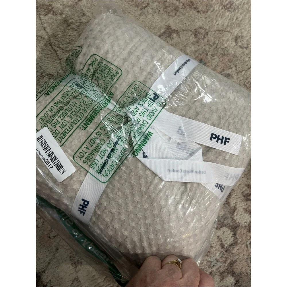 PHF Waffle Weave Duvet Cover Set Queen Size